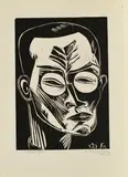 Conrad Felixmüller, Selbstbildnis, 1920, Holzschnitt auf Velin