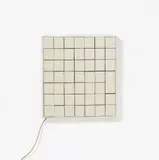 Rolf Glasmeier, Auktion 422, Los 662, 1973, Mischtechnik (49 Lichtschalter auf Hartfaserplatte, in Holzrahmen). Elektrifiziert