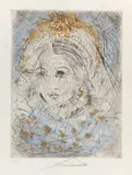 Auktion 422, Los 520 by Salvador Dalí, 1968/69, Radierung, aquarelliert und gold-gehöht auf Japan, sold Dec 2018