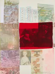 Robert Rauschenberg, From the Seat of Authority, 1979, Offsetlithografie über Stoff, collagiert auf Velin