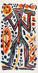 Standart by A. R. Penck, 1991, Farbserigrafie auf dünnem weißen Karton, sold Dec 2020