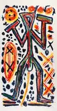 Standart by A. R. Penck, 1991, Farbserigrafie auf dünnem weißen Karton, sold Dec 2020