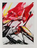 "YBO" by Karl Otto Götz, Farbige Offsetlithografie auf glattem Papier, sold Jan 2019