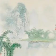 Di Song, Auktion 423, Los 2046, Vor 1986, Lavierte Tusche und Grün auf Papier