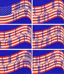 Vito Acconci, Wav(er)ing Flags, 1990, Serie von 6 Farblithografien auf Velin