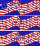 Vito Acconci, Wav(er)ing Flags, 1990, Serie von 6 Farblithografien auf Velin