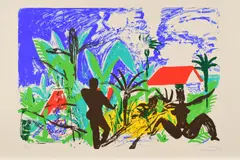 Ohne Titel by Stefan Szczesny, 1991, Farblithografie auf ARCHES FRANCE (Wasserzeichen), sold Mar 2019