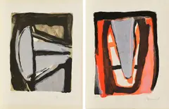 Bram van Velde, Konvolut von 2 Lithografien, Ohne Titel