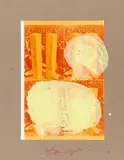 Cosmos und Damian gebohnert by Joseph Beuys, 1975, Postkarten-Druckbogen, Schuhcreme, auf Graupappe aufgezogen, sold Nov 2018
