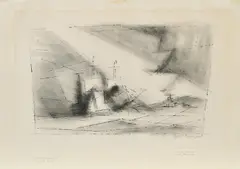 Lyonel Feininger, Vor der Küste, Stein 3, 1951, Lithografie auf RIVES (Wasserzeichen)