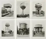 Bernd und Hilla Becher, Sechs Wassertürme, 1976, Serie von 6 Offsetlithografien auf glattem Papier