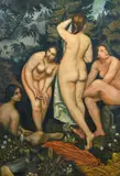 Émile Bernard, Die vier Badenden, Öl auf Leinwand