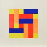 Richard Paul Lohse, Farbenergien in vier Richtungen 1960 (rot), 1969, Farbserigrafie auf Velin