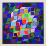 Victor Vasarely, Ohne Titel (Aus: "Hommage à la Hexagone"), 1969, Farbserigrafie auf Karton