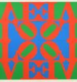 Robert Indiana, Love Wall (Love Frieze), 1967, 4 Farbserigrafien auf Karton, verso aneinander montiert