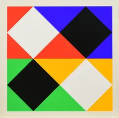 Ohne Titel by Max Bill, 1965, Farbserigrafie auf Karton, sold Feb 2019