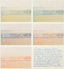 Günther Uecker, Meeresplantage (Fünf Tageszeiten), 1972, Mappe mit 5 Farboffsetdrucken und 1 Farblithografie auf Velin