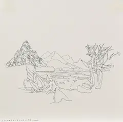 Sven Drühl, C.D.F.A.D.P.V.R.F.H.S.W.F.B, 2002, Faserstift auf Bütten