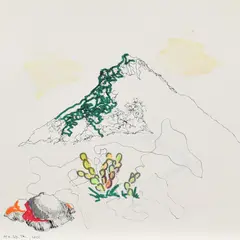 Sven Drühl, M.K.S.D.T.R, 2002, Farb- und Faserstift auf Bütten