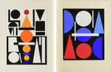 Auguste Herbin, Konvolut von 2 Serigrafien, Farbserigrafie auf Velin