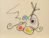 Aus: "Ubu aux Baleares" by Joan Miró, 1971, Farblithografie auf ARCHES (Wasserzeichen), sold Jan 2019