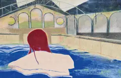 Sarah Schumann, "Stadtbad Charlottenburg", 1999, Pigmentmalerei auf Leinwand