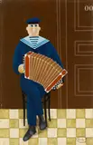 Jan Balet, "Das Lied vom Meer", Ca. 1986, Öl auf Hartfaser