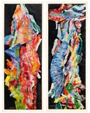 John Chamberlain, M-603 / M-604, 1991, Monotypie (Mischtechnik) auf zwei aneinander gesetzten Papieren