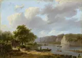 Marinus Adrianus Koekkoek, Rheinlandschaft, Öl auf Holz
