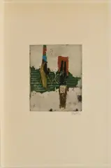 Johnny Friedlaender, Ohne Titel, Farbige Aquatintaradierung auf ARCHES FRANCE (Wasserzeichen)