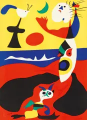 L'été by Joan Miró, 1938, Farbpochoir auf Velin (verso mit typografischem Eindruck), sold Jan 2019