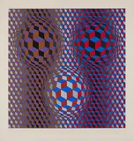 Ohne Titel (Metagalaxie) by Victor Vasarely, Farbserigrafie auf Velin, sold Mar 2020