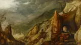 Josse II de Momper, Phantastische Felslandschaft, Öl auf Leinwand