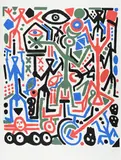 Ohne Titel by A. R. Penck, Farbserigrafie auf Büttenkarton, sold Aug 2019