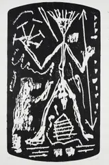 Ohne Titel by A. R. Penck, Holzschnitt auf Bütten, sold Apr 2020