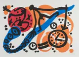 Perry Rhodan II by A. R. Penck, 1996, Farblithografie auf Velin, sold Oct 2019