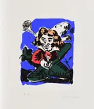 Jörg Immendorff, Beethoven, 1997, Farbserigrafie auf Bütten