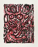 A. R. Penck, Ohne Titel, Farblithografie auf Karton