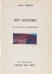 Ohne Titel by Max Ernst, 1946-1947, gouache on card mounted on the cover page of a Max Ernst ' Sept Microbes ', sold Oct 2021