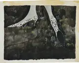 Shoes by Andy Warhol, 1948, ink and acrylic on paper, sold Oct 2021
