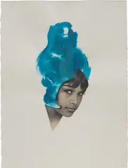Lorna Simpson, Ultra Blue, 2013, collage and ink on paper