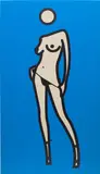 Julian Opie, Woman taking off pants. 3., 2003, vinyl on stretcher