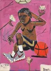 Jonathan Lyndon Chase, Slow Down, 2017, acrylic, glitter and spray paint on canvas