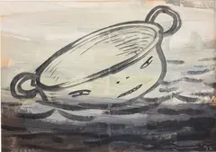 Dioxin by Yoshitomo Nara, 1992, acrylic on paper, offered Dec 2021
