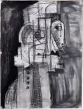 Serge Attukwei Clottey, Mr Irrelevant, 2017, charcoal on paper