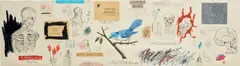 Wes Lang, Living by Being, 2011, oil, graphite, coloured pencil, watercolour, oil stick and paper collage on paper