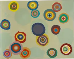 Boom by Bernard Frize, 2001, resin and acrylic on canvas, sold Dec 2021