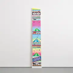 Erik Parker, Triple Crown, 2018, acrylic, enamel, marker, Day-glo and paper collage on canvas