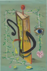Untitled by George Condo, 1984, pastel on paper, sold Dec 2021