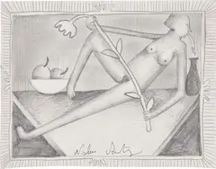 Untitled by Nicolas Party, 2003, graphite on paper, sold Dec 2021